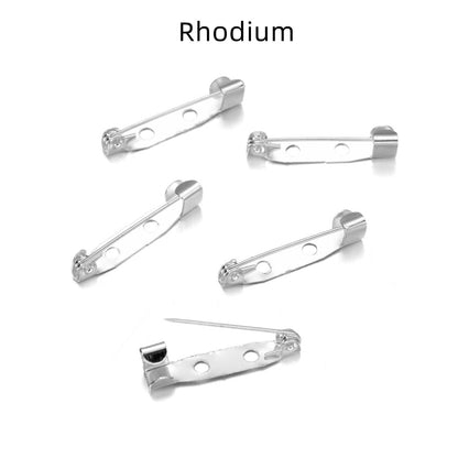 Broches de Base en Rhodium, 50 pièces, 15-45mm, multi-tailles