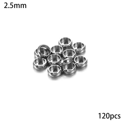 Perles de tube à sertir d'espacement de bouchon 1.5-4.0mm, 120-150pcs