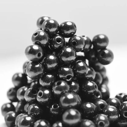 Perles d'hématite magnétiques noires