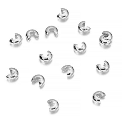 Perles rondes à sertir en cuivre, 3-5mm, 50-100 pièces