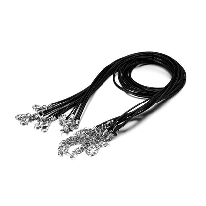 1.5mm Leather Cord, Necklace With Lobster Clasp, 50Pcs