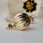14k White/Yellow Gold Corrugated Ball Clasp for Jewelry AU585 (1pc)