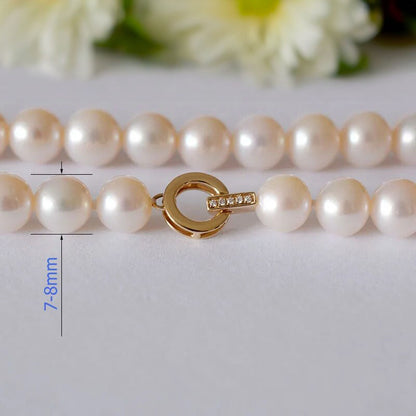 18K Gold Round Box Clasp with Safety Tab for Pearls AU750 (1pc)