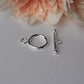 Solid 925 Sterling Silver Circle Toggle Clasp