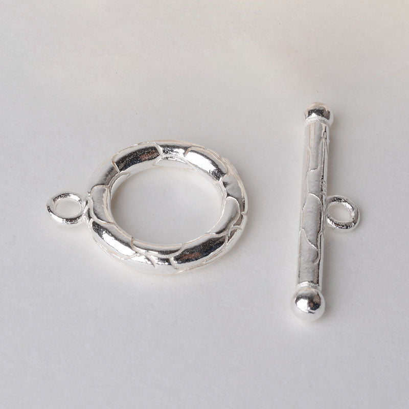 Solid 925 Sterling Silver Circle Toggle Clasp for Jewelry Making