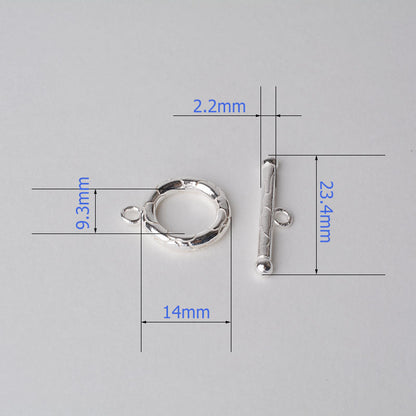 Solid 925 Sterling Silver Circle Toggle Clasp for Jewelry Making