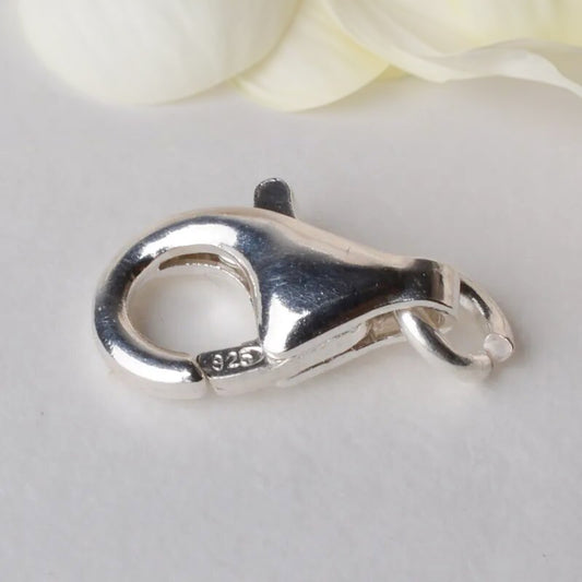 Solid 925 Sterling Silver Lobster Claw Clasp with Open Jump Ring (8-16mm)