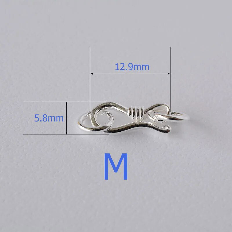 Sterling Silver S Hook & Eye Fish Clasp with Closed Jump Ring