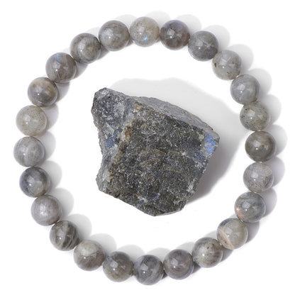 Labradorite Gemstone Stretch Bracelet, 4-12mm