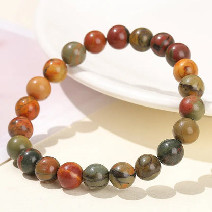 Picasso jasper gemstone stretch bracelet, 6-12mm