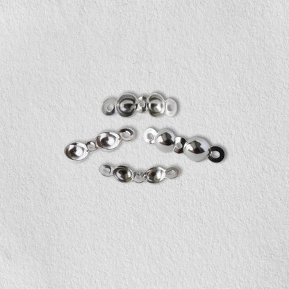 Clam Shell Bead Tip with Rings, 925 Sterling Silver Knot Cover crimp beads