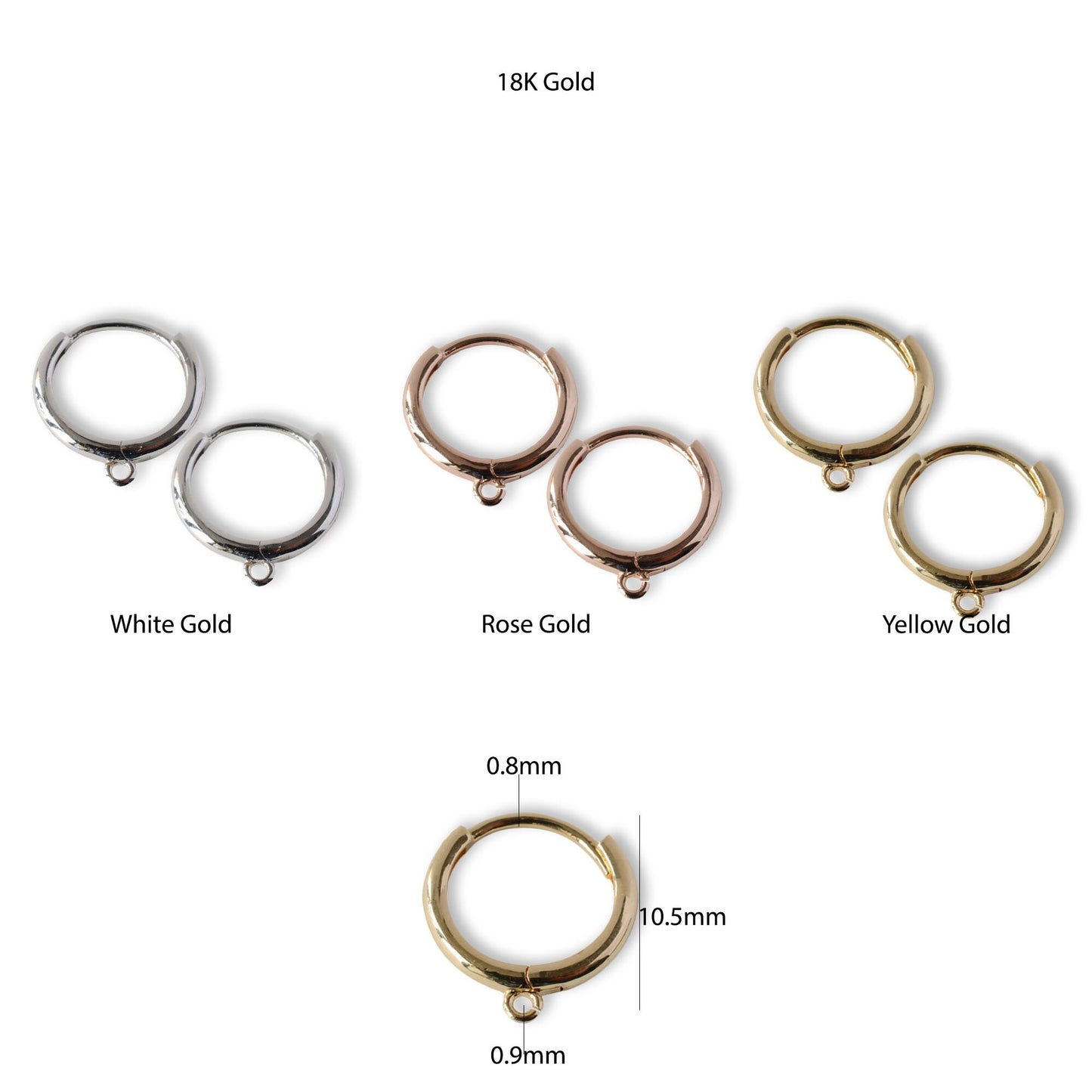 LeverBack Earring Hooks - 18K Gold Plated or Sterling silver with Open Jump Ring Snap Hook - High Quality Earring Findings and Components