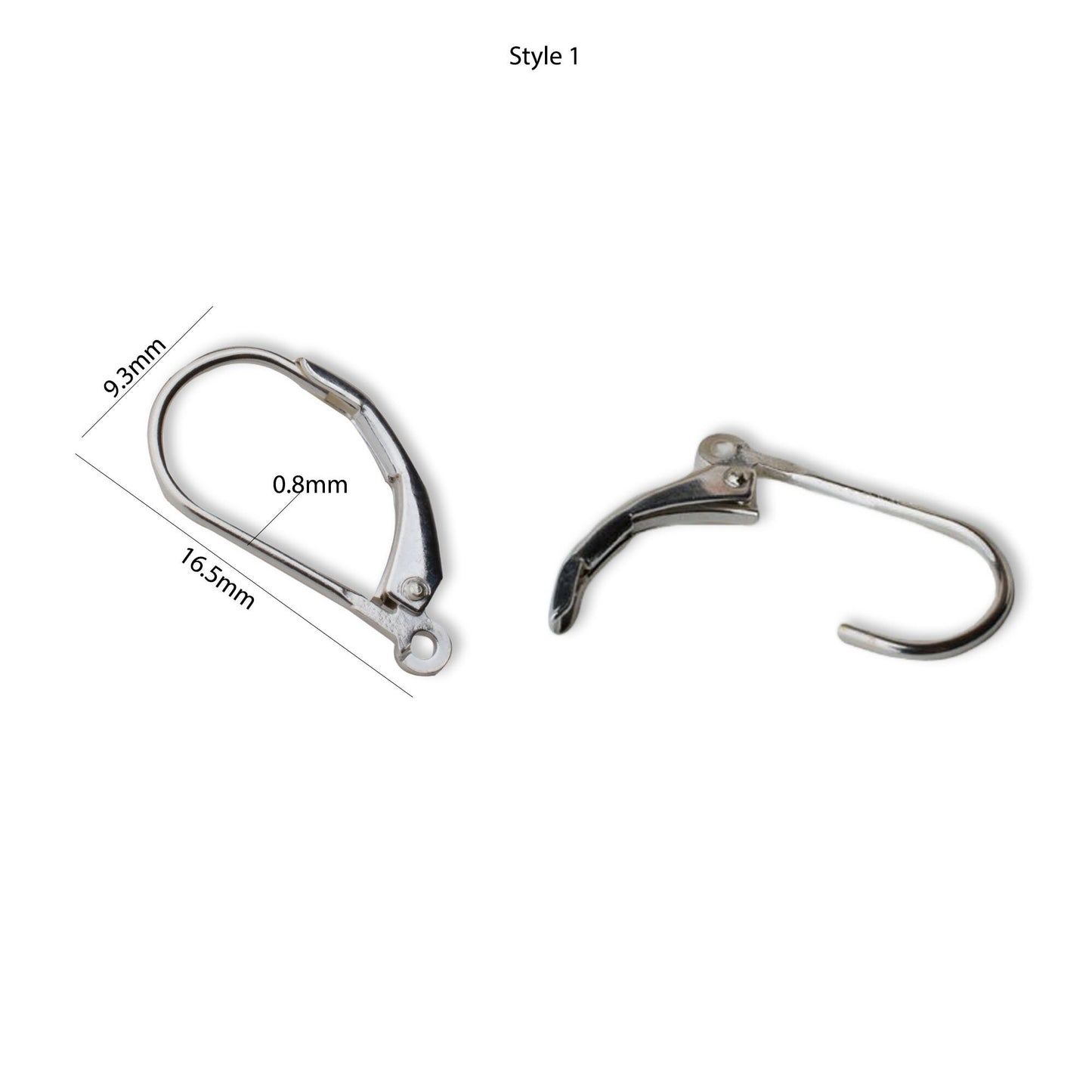 French Leverback Ear Wires Hook Findings, Sterling Silver Components, for choice: hinged, with Pearl fittings, closed loop or open jump ring