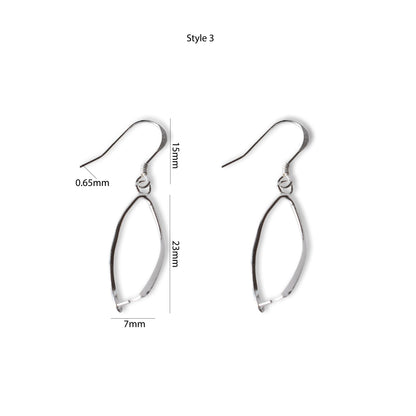 Fish Hook Earrings - 925 Sterling Silver High Quality Findings - French Earring Connector - with Pinch Bails, Eyepin Bead Caps, Pinch Clip