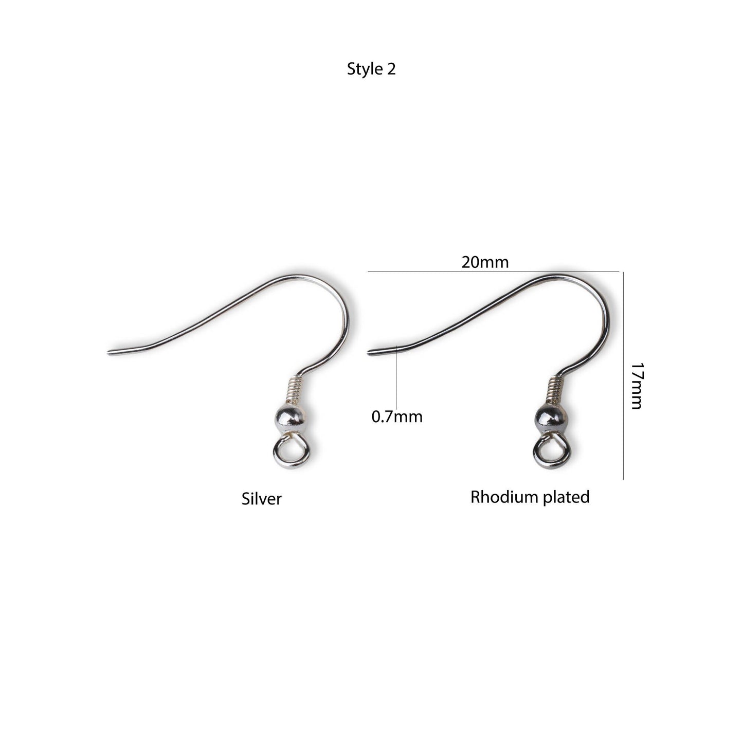 925 Sterling Silver Earring Hooks, High Quality Findings - Hypoallergenic, Nickel Free - 3mm Ball, coil and open loop