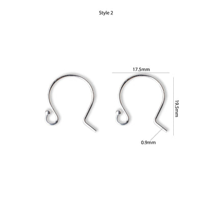 Earring Findings Hooks, Sterling Silver Ear Wires -hypoallergenic - 925 Silver Components for Jewelry Making
