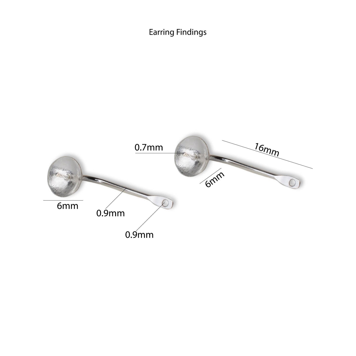 925 Sterling Silver Earring Findings - Clip with Needle, Studs Pin Ear Post - Nickel free and hypoallergenic components