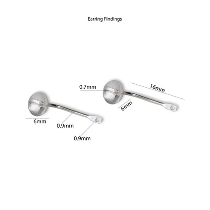 925 Sterling Silver Earring Findings - Clip with Needle, Studs Pin Ear Post - Nickel free and hypoallergenic components