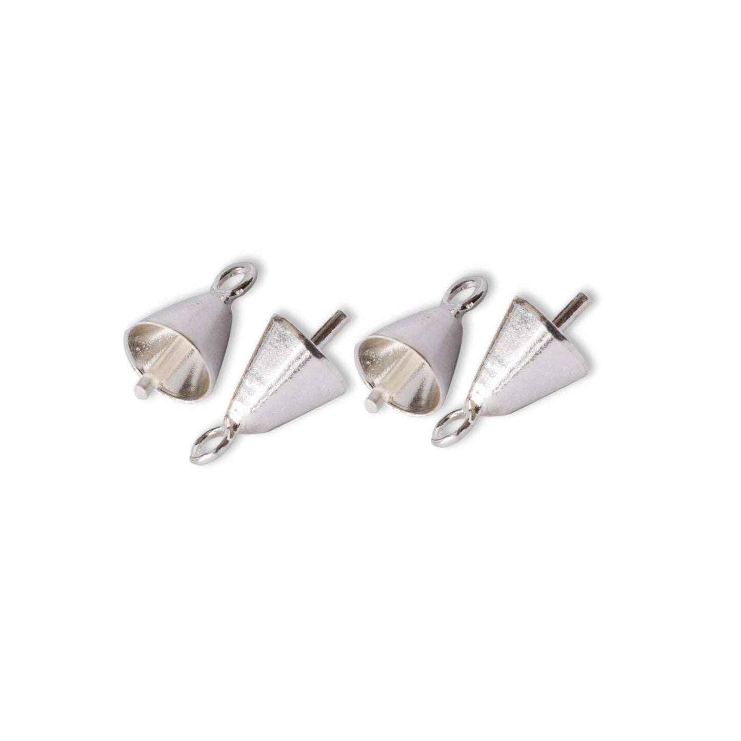 925 Silver Bail Connector with Pin, Drop-shaped Pearl Cup for making jewelry | DIY findings and components