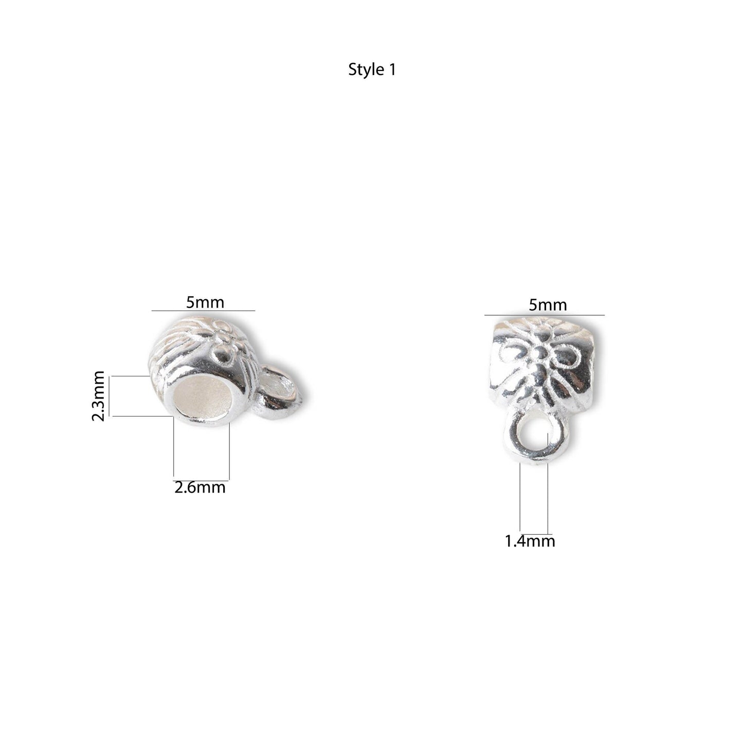 Tube and Rondel Spacer Bead Charms, 925 Sterling Silver Jewelry Making Supplies, Connector with Closed Jump Ring