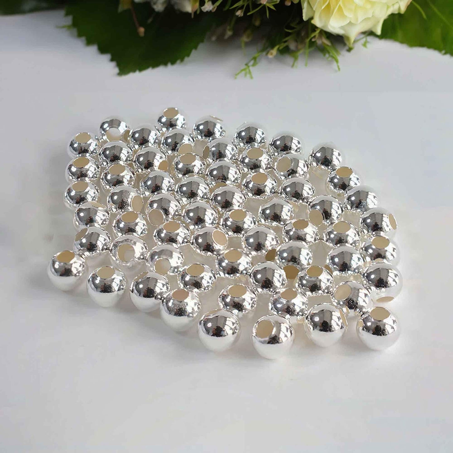 925 Sterling Silver Round Seamless Beads, Polished Spacer Ball - from 2mm to 20mm