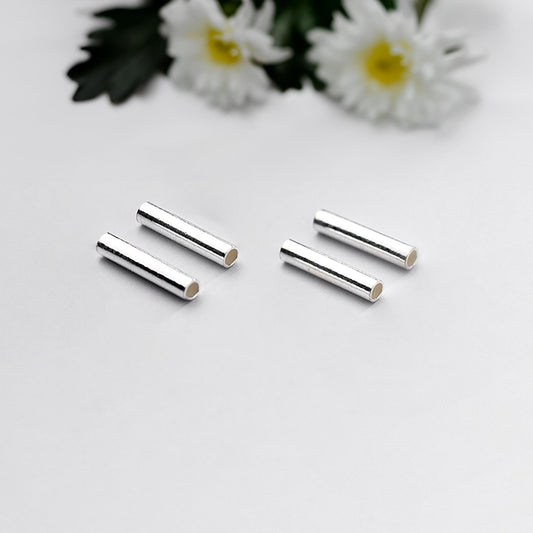 925 sterling silver tube spacer bead, 10mm x 2mm connector for necklace, pendant, bracelet, jewelry making