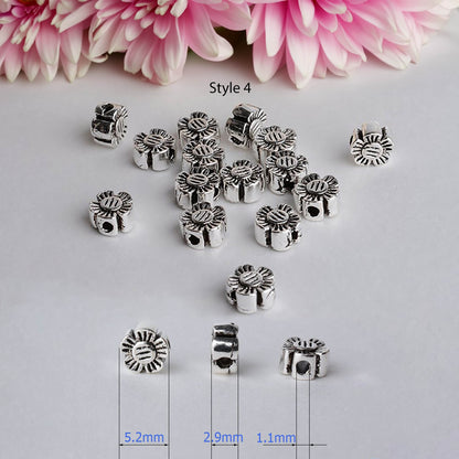 925 sterling silver charm bead - Five-pointed star, Pentagon, Flower, Heart Thai Spacer Loose Beads