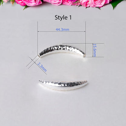 925 Sterling Silver Fish Tube Beads | Curved Fish Tube Spacer Beads Connector for Necklace, Pendant, and Bracelet Jewelry Creation