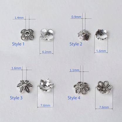 Solid 925 Sterling Silver Bead Caps, Fancy Flower Bead Caps for Loose Beads, Spacer Beads Caps, Bracelet Beads Cap, Jewelry Making Supplies