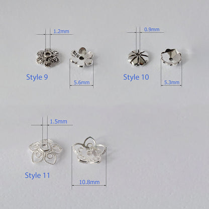 Solid 925 Sterling Silver Bead Caps, Fancy Flower Bead Caps for Loose Beads, Spacer Beads Caps, Bracelet Beads Cap, Jewelry Making Supplies