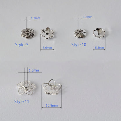 Solid 925 Sterling Silver Flower Bead Cap, Spacer Bead Caps, Jewelry Diy Silver Components, Jewelry Making Supplies, Jewelry Findings Cap