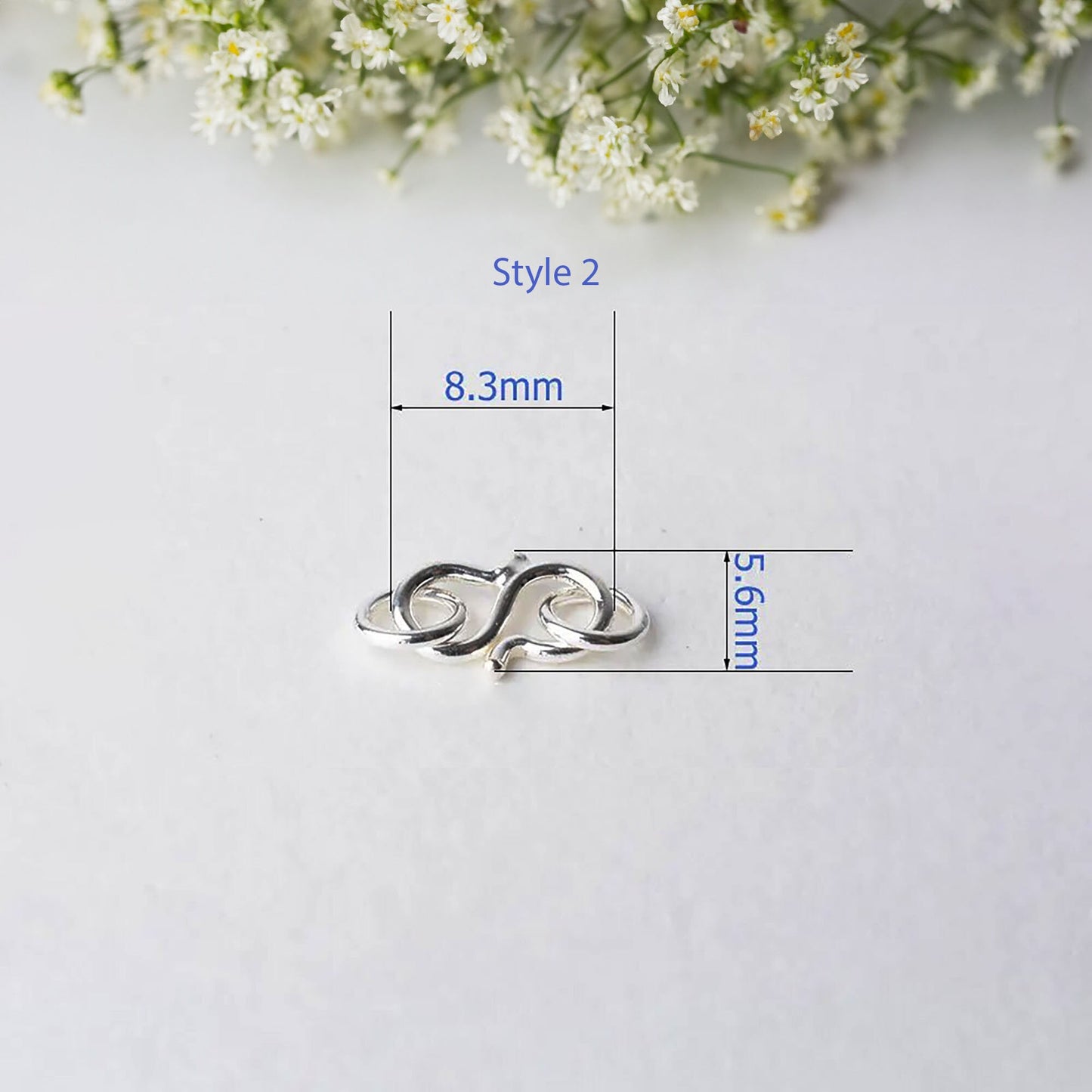 925 Sterling Silver S Hook Clasp with Closed Jump Ring for bracelet, necklace