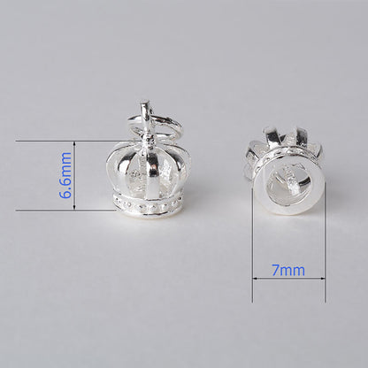 Solid 925 Sterling Silver Royal Crown Pendant Charm, Necklace Silver Spacer Bead Charms, Sterling Silver Pendant Jewelry Making Supplies