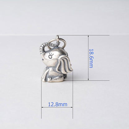 Solid 925 Sterling Silver 3D Elephant Pendant Charm, Thai Silver Spacer Pendant Charm for Necklace & Pendant, Silver Jewelry Supplies