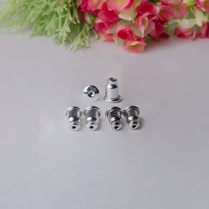 tube earring back, 925 sterling silver friction back stopper for stud earrings