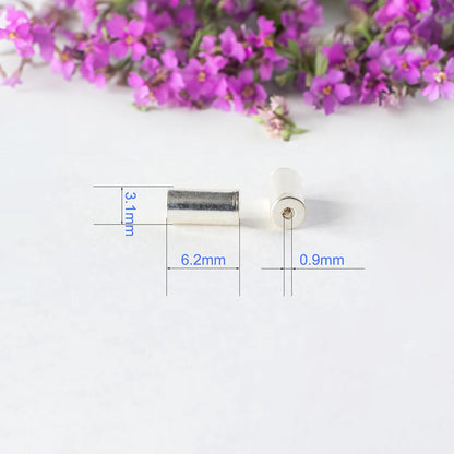 925 Sterling Silver Tube Earring Backs with Hypoallergenic Silicone and Rubber Backs, Premium Quality