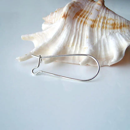 Dangle Earrings Wire Hook - 925 Sterling Silver Kidney Shaped hoop - Hypoallergenic Arch Earring Connector