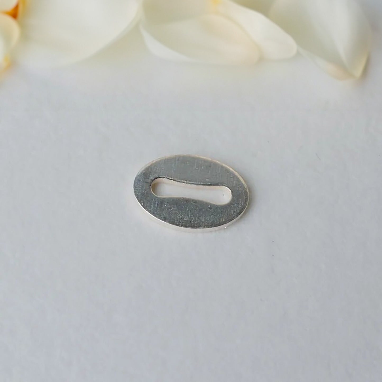 Handmade Quality Tag in 925 Sterling Silver, Italian Style, Oval End Tag for Extender Chains, Connectors