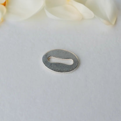 Handmade Quality Tag in 925 Sterling Silver, Italian Style, Oval End Tag for Extender Chains, Connectors