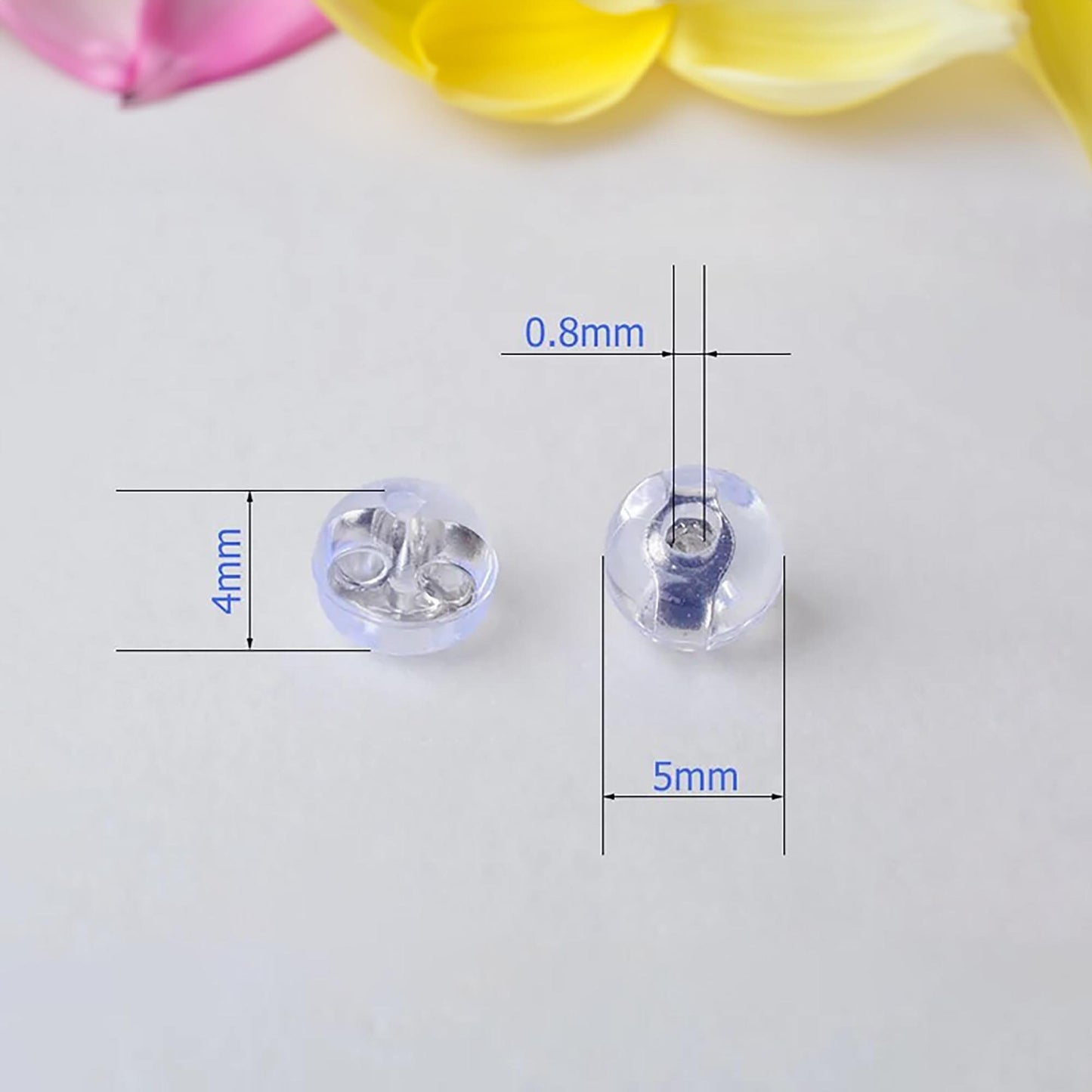 Silicone Earring Backs in 18K Gold and Sterling Silver, Secure Ear Nuts