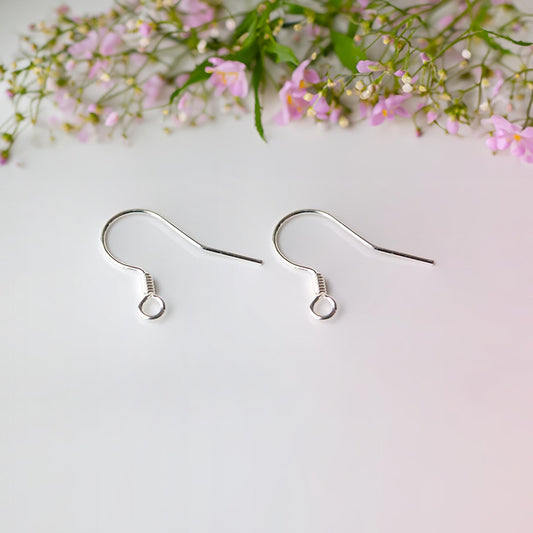 Earring Hooks 925 Sterling Silver Earring Wires Hook with Coil and Open Loop DIY Jewelry Making Gift for Her Hypoallergenic Earring Findings