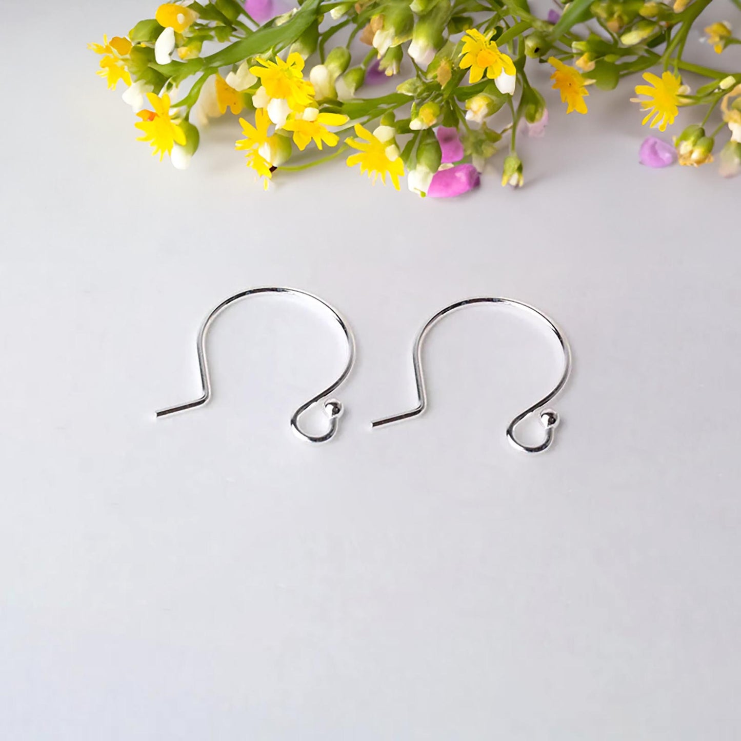 Earring Hooks Ear Wires 925 Sterling Silver French Hooks with Ball Jewelry Making Gift for Her DIY Supplies Earring Findings Hypoallergenic