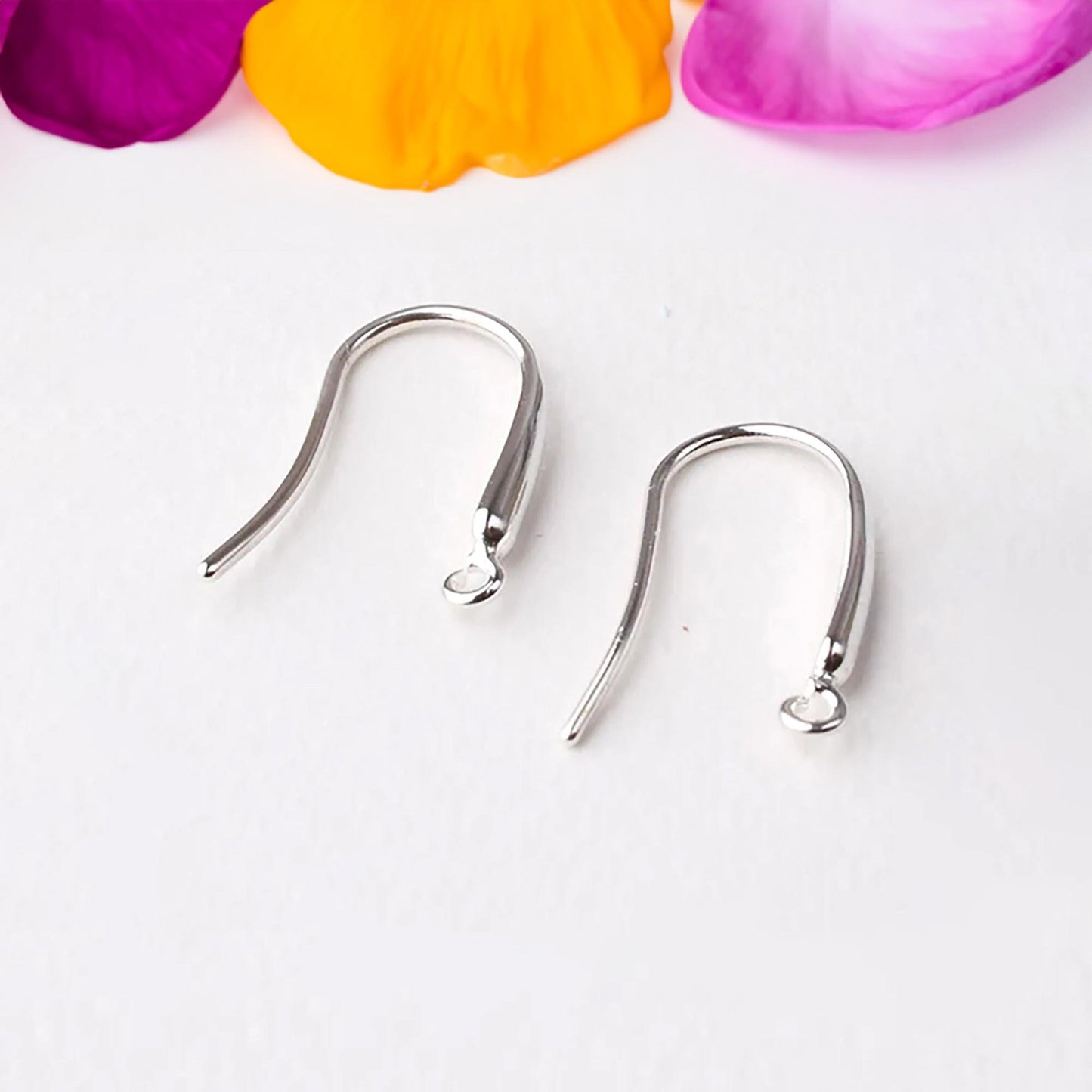 Earring Hooks 925 Sterling Silver Fish Hook Ear Wires Jewelry Making DIY Gift for Her Hypoallergenic Earring Findings Wholesale Supplies