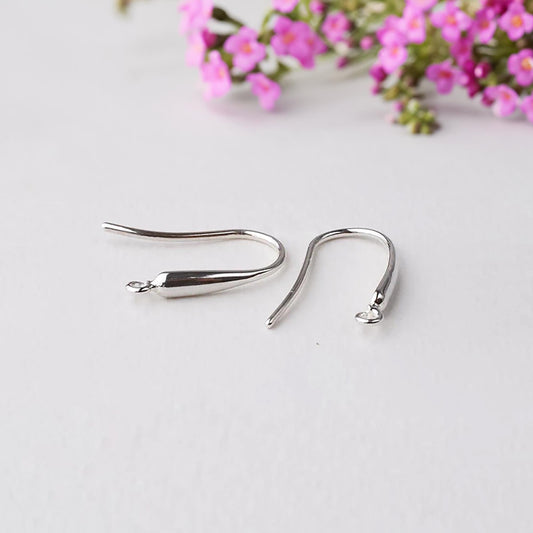 Earring Hooks 925 Sterling Silver Fish Hook Ear Wires Jewelry Making DIY Gift for Her Hypoallergenic Earring Findings Wholesale Supplies