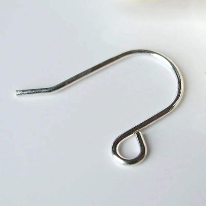 925 Sterling Silver Earring Hooks, 15x19x0.8mm Findings, Nickel Free Ear Wires, 21 Gauge with Loop, French Coil S Fishhook, Accessories