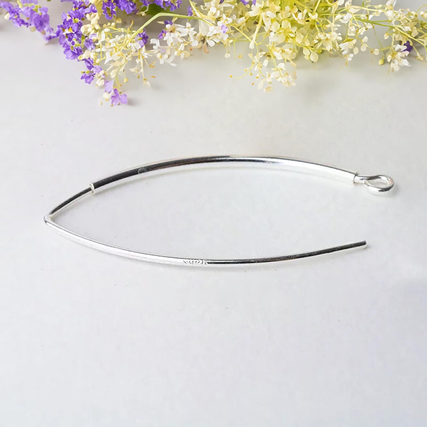 Solid 925 Sterling Silver Earring Hooks, Hypoallergenic Ear Wires with Loop, Nickel Free Fishhook, Wholesale Jewelry DIY Findings Components