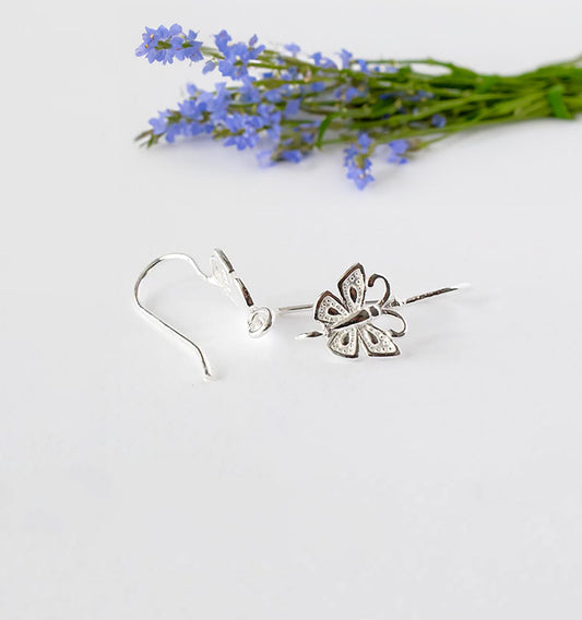 Solid 925 Sterling Silver Butterfly French Hook Earwire, Hypoallergenic Ear Wires, Nickel Free Components Wholesale Jewelry Findings Earring