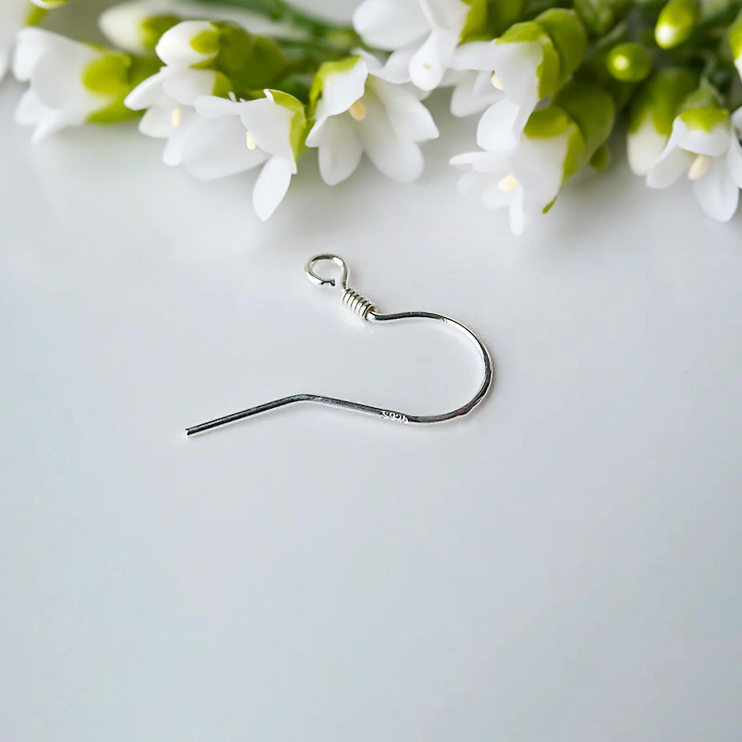 Earring Hooks 925 Sterling Silver Earring Wires Hook with Coil and Open Loop DIY Jewelry Making Gift for Her Hypoallergenic Earring Findings