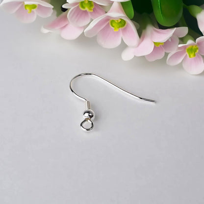 Earring Hooks 925 sterling silver Earring Wires with Coil and 3 mm Ball Beads DIY Gift for Her Wholesale Jewelry Making Supplies Components