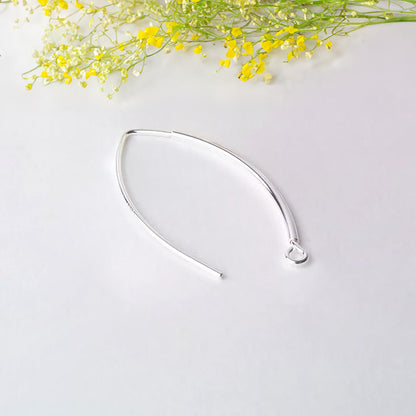 Solid 925 Sterling Silver Earring Hooks, Hypoallergenic Ear Wires with Loop, Nickel Free Fishhook, Wholesale Jewelry DIY Findings Components